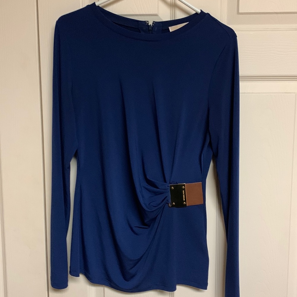 Cute MK shirt with gold buckle-like detail.